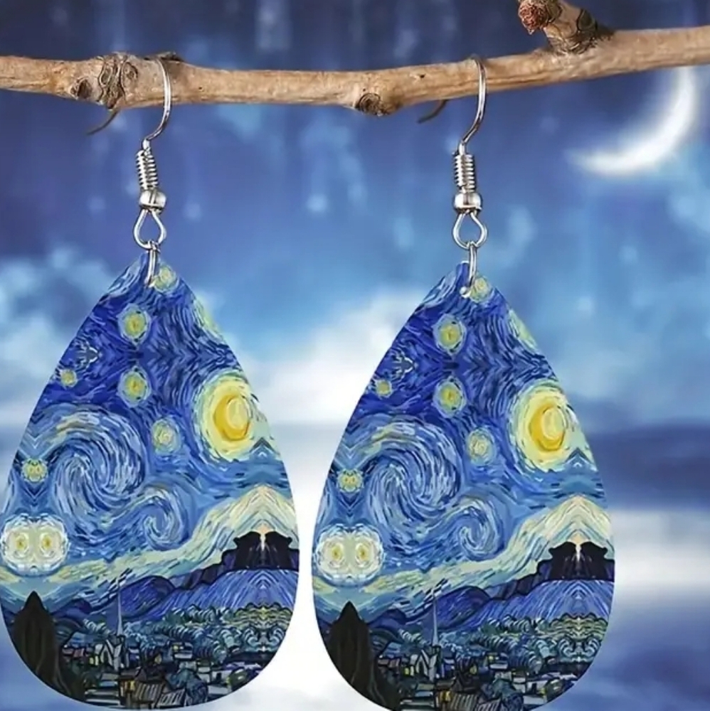 Starry Night Tear Drop Earring ✨